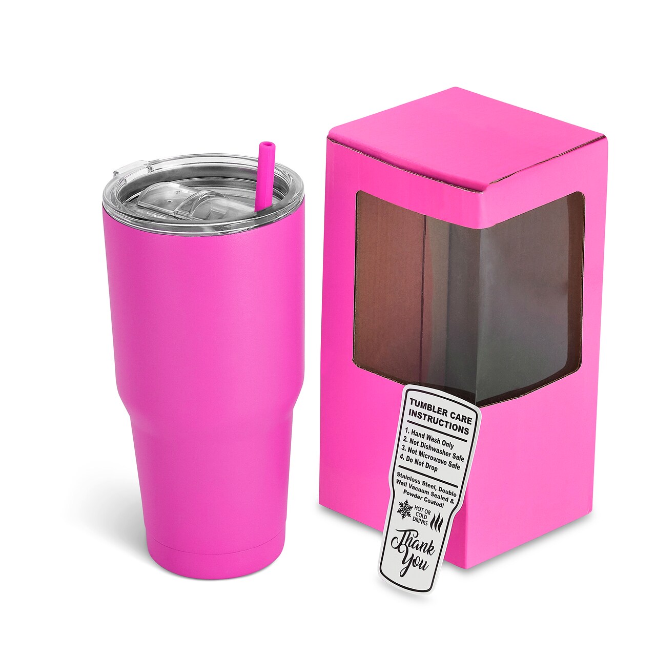 makerflo 30 oz Powder Coated Tumbler with Lid and Straw | Craft-Ready for DIY Gifts & Personalization (Laser Engravable, UV DTF, Epoxy, Vinyl) - Not for sublimation and DTF